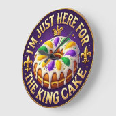 Mardi Gras King Cake Party ラージ壁時計 (傾斜)