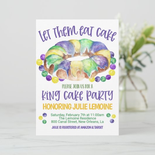 Mardi Gras King Cake Party Invitation 招待状 (スタンド正面)