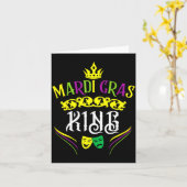 Mardi Gras King Funny New Orleans Party Parade  カード (黄色い花)