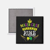 Mardi Gras King Funny New Orleans Party Parade  マグネット (正面/裏面)