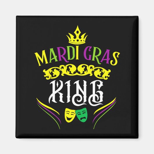 Mardi Gras King Funny New Orleans Party Parade  マグネット (正面)