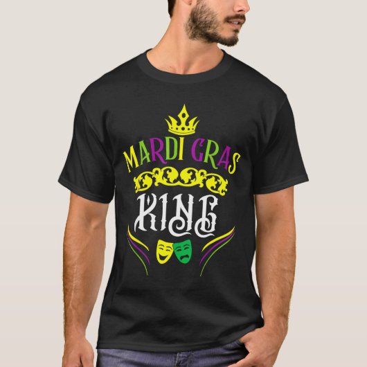 Mardi Gras King Funny New Orleans Party Parade  Tシャツ (正面)
