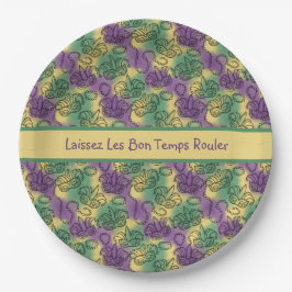 Mardi Gras Laissez Les Bon Temps Rouler Masks Bead ペーパープレート