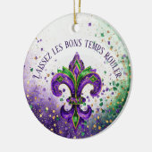 Mardi Gras Laissez Les Bons Temps Rouler Fleur セラミックオーナメント (左)