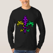 Mardi Gras Leopard Fleur de Lis New Orleans Carniv Tシャツ (正面)