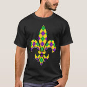 Mardi Gras Leopard Fleur De Lys Symbol Mardi Gras Tシャツ (正面)