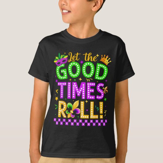 Mardi Gras Let The Good Time Roll Carnival Men Wom Tシャツ (正面)