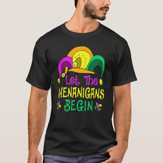 Mardi Gras Let The Shenanigan Begin Jester Hat Kid Tシャツ (正面)