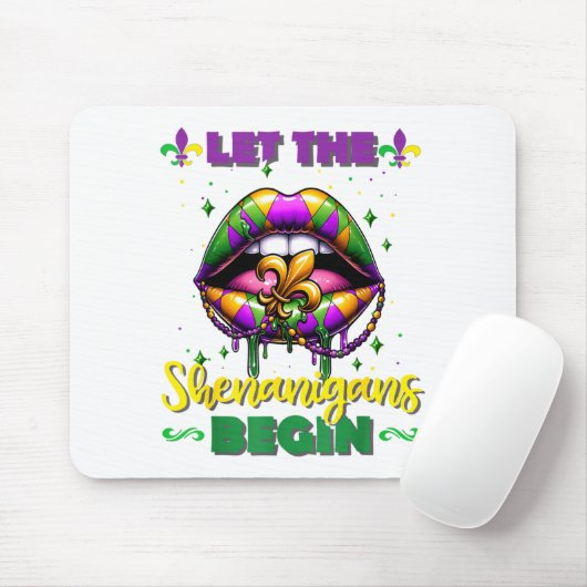 Mardi Gras Let The Shenanigans Begin Lips Kids Men マウスパッド (マウス)