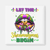 Mardi Gras Let The Shenanigans Begin Lips Kids Men マグネット (正面)