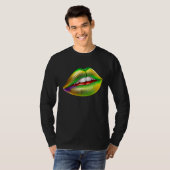 Mardi Gras Lips Green Purple & Gold  1 Tシャツ (正面フル)