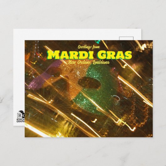 Mardi Gras Louisianaポストカードからの挨拶 ポストカード (正面/裏面)