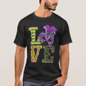 Mardi Gras Love Leopard Costume Shirt Carnaval Par Tシャツ (正面)