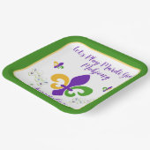 Mardi Gras Mahjong NAME Green Gold Purple Fleur de ペーパープレート (傾斜あり)