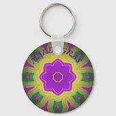 Mardi Gras, Mandala Pattern Colourful キーホルダー (正面)