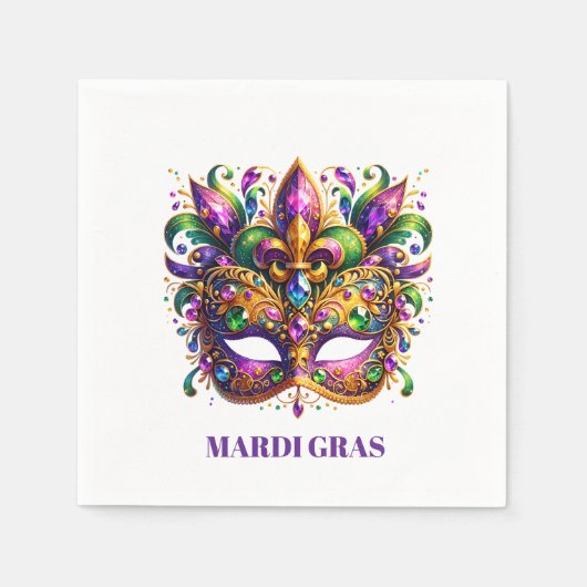 Mardi Gras Mask  スタンダードカクテルナプキン (正面)