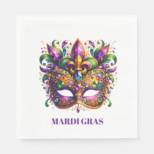 Mardi Gras Mask  スタンダードランチョンナプキン (正面)