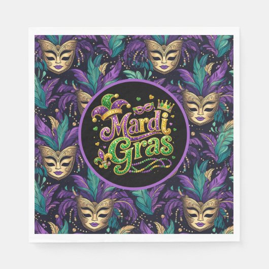 Mardi Gras Mask  スタンダードランチョンナプキン (正面)