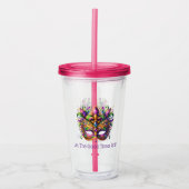 Mardi Gras Mask Acrylic Tumbler & Straw アクリルタンブラー (正面)