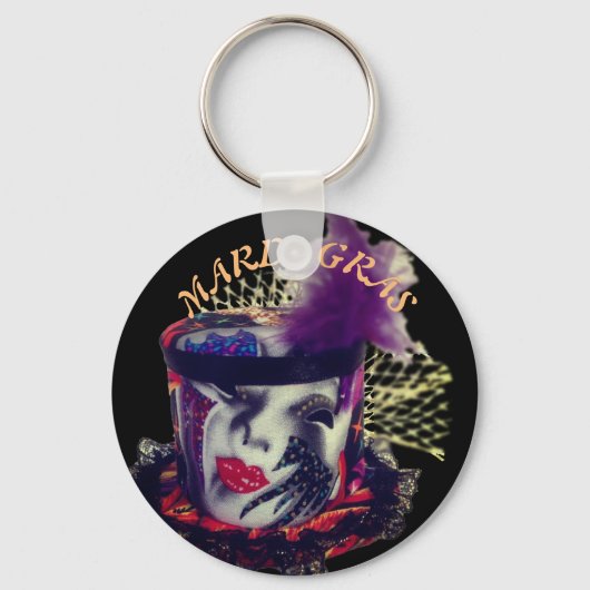 Mardi Gras Mask Colourful キーホルダー (正面)