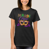 Mardi Gras Mask Leopard Costume Shirt Carnaval Par Tシャツ (正面)