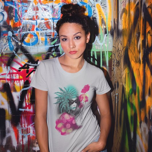 Mardi Gras Masked Carnival Girl New Orleans  Tシャツ