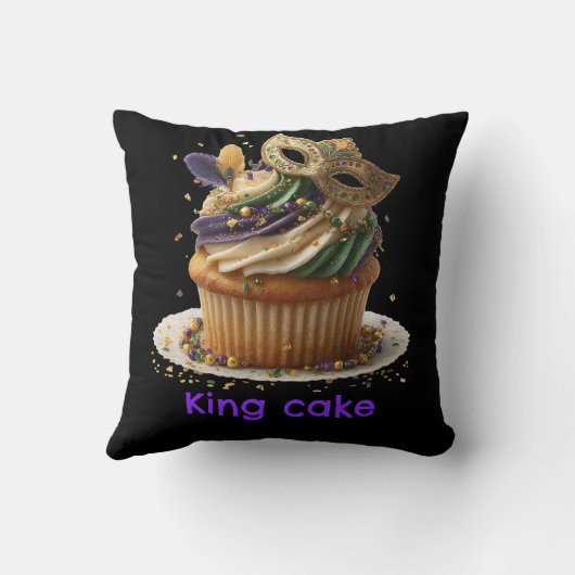 Mardi Gras Masked Cupcake Celebration クッション (裏面)