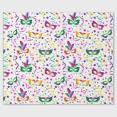 Mardi Gras Masks ラッピングペーパー (フラット)