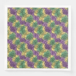 Mardi Gras Masks and Beads Doodle Art Style