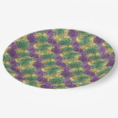 Mardi Gras Masks and Beads Doodle Art Style ペーパープレート (アングル)