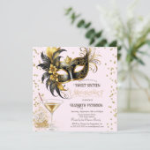 Mardi Gras Masque Diamonds Champagne Sweet 16   招待状 (スタンド正面)