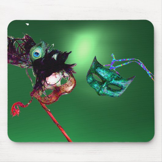 MARDI GRAS MASQUERADE GREEN マウスパッド (正面)