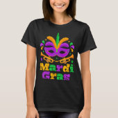 Mardi Gras Masquerade Mask Carnival Celebration Tシャツ (正面)