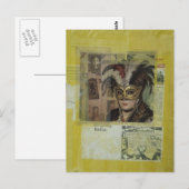 Mardi Gras Mixed Media Collage ポストカード (正面/裏面)