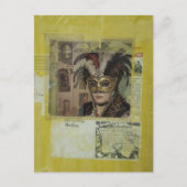Mardi Gras Mixed Media Collage ポストカード (正面)