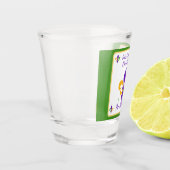 Mardi Gras NAME Green Gold Purple Fleur de Lis ショットグラス (左)