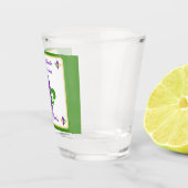 Mardi Gras NAME Green Gold Purple Fleur de Lis ショットグラス (右)