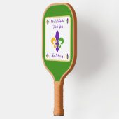 Mardi Gras NAME Green Gold Purple Fleur de Lis ピックルボールラケット (左)