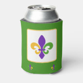 Mardi Gras NAME Green Gold Purple Fleur de Lis 缶クーラー (缶裏面)