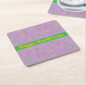 Mardi Gras Napkins スクエアペーパーコースター (アングル)