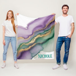 Mardi Gras New Orleans Alcohol Ink フリースブランケット