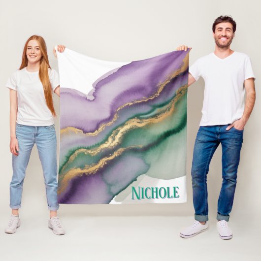 Mardi Gras New Orleans Alcohol Ink フリースブランケット (インサイチュ)