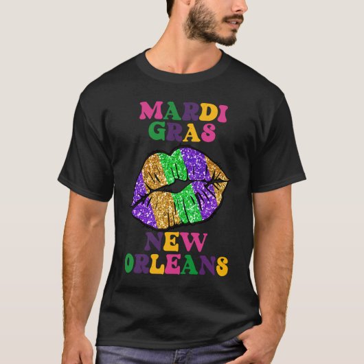 Mardi Gras New Orleans Carnival Lips For Women Lip Tシャツ (正面)