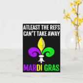 Mardi Gras New Orleans Funny Football Gift  カード (黄色い花)