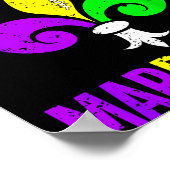 Mardi Gras New Orleans Funny Football Gift  ポスター (角)