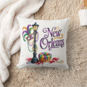Mardi Gras New Orleans illustration クッション (ブランケット)