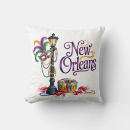 Mardi Gras New Orleans illustration クッション