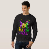 Mardi Gras Newfoundland Dog Lover Carnival Jester スウェットシャツ (正面フル)
