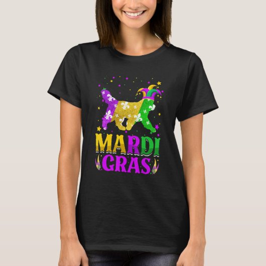Mardi Gras Newfoundland Dog Lover Carnival Jester_ Tシャツ (正面)