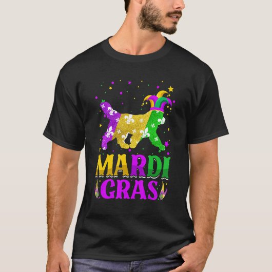 Mardi Gras Newfoundland Dog Lover Carnival Jester_ Tシャツ (正面)